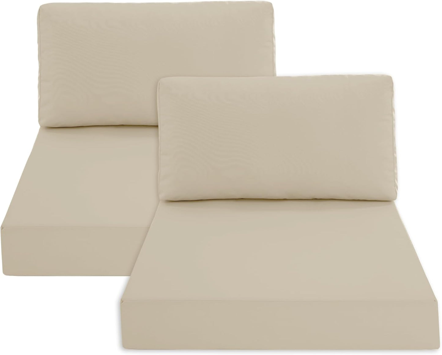 Outdoor Chair Cushions for Patio Furniture with Waterproof Detachable Cover, Deep Seat Couch Cushion Replacement and Backrest Pillow for Sectional Sofa, 25.6 x 25.6 Inch, Dark Grey, Set of 4
