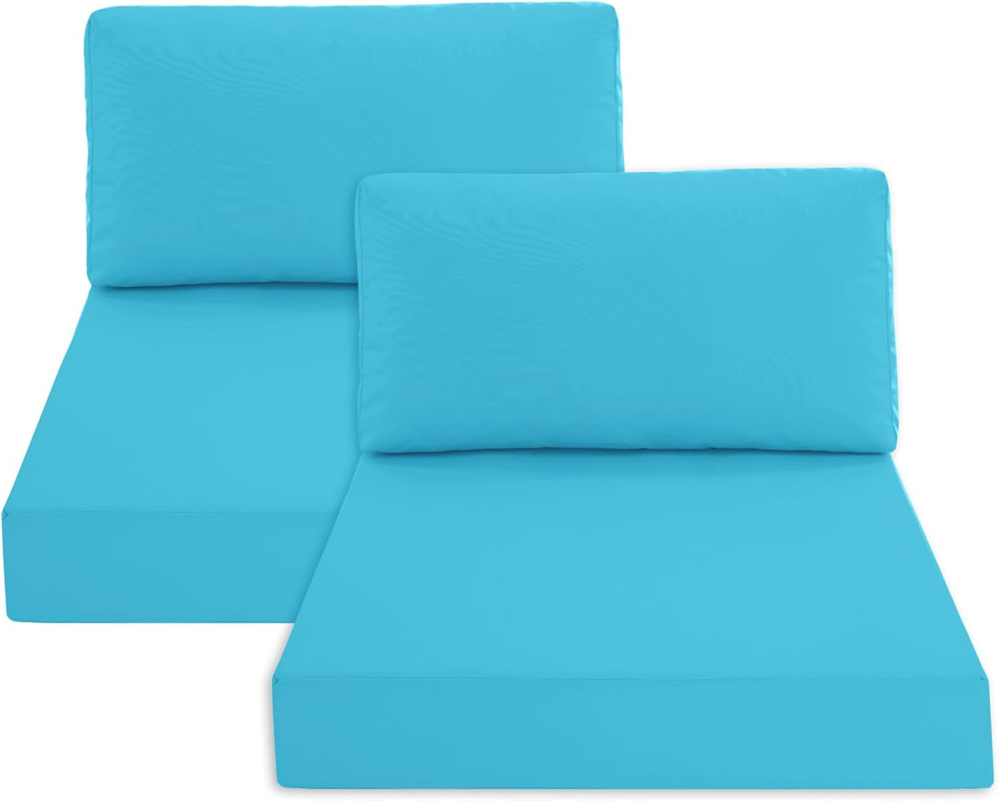 Outdoor Chair Cushions for Patio Furniture with Waterproof Detachable Cover, Deep Seat Couch Cushion Replacement and Backrest Pillow for Sectional Sofa, 25.6 x 25.6 Inch, Dark Grey, Set of 4