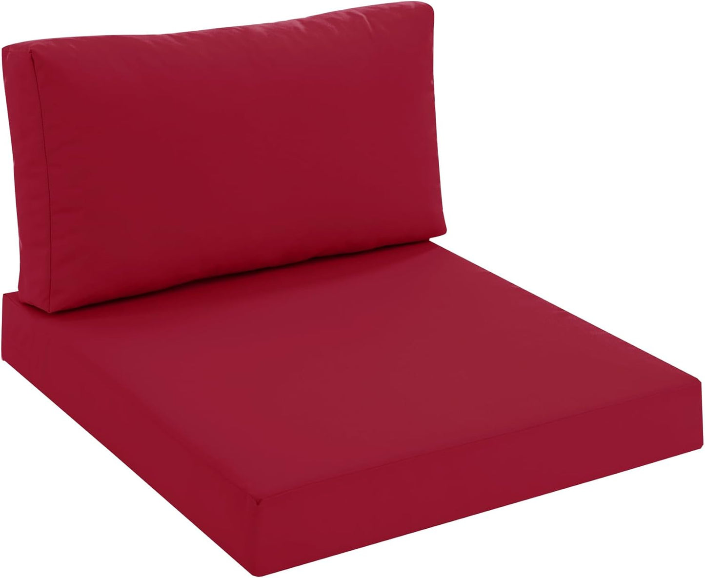 Outdoor Chair Cushions for Patio Furniture with Waterproof Detachable Cover, Deep Seat Couch Cushion Replacement and Backrest Pillow for Sectional Sofa, 25.6 x 25.6 Inch, Dark Grey, Set of 4