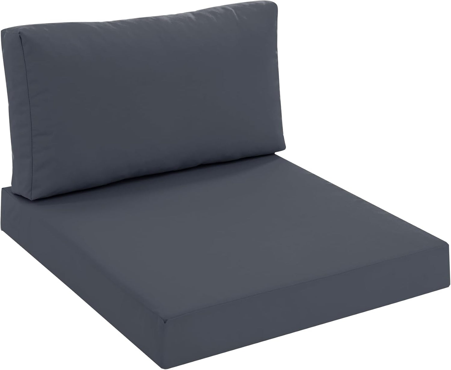 Outdoor Chair Cushions for Patio Furniture with Waterproof Detachable Cover, Deep Seat Couch Cushion Replacement and Backrest Pillow for Sectional Sofa, 25.6 x 25.6 Inch, Dark Grey, Set of 4