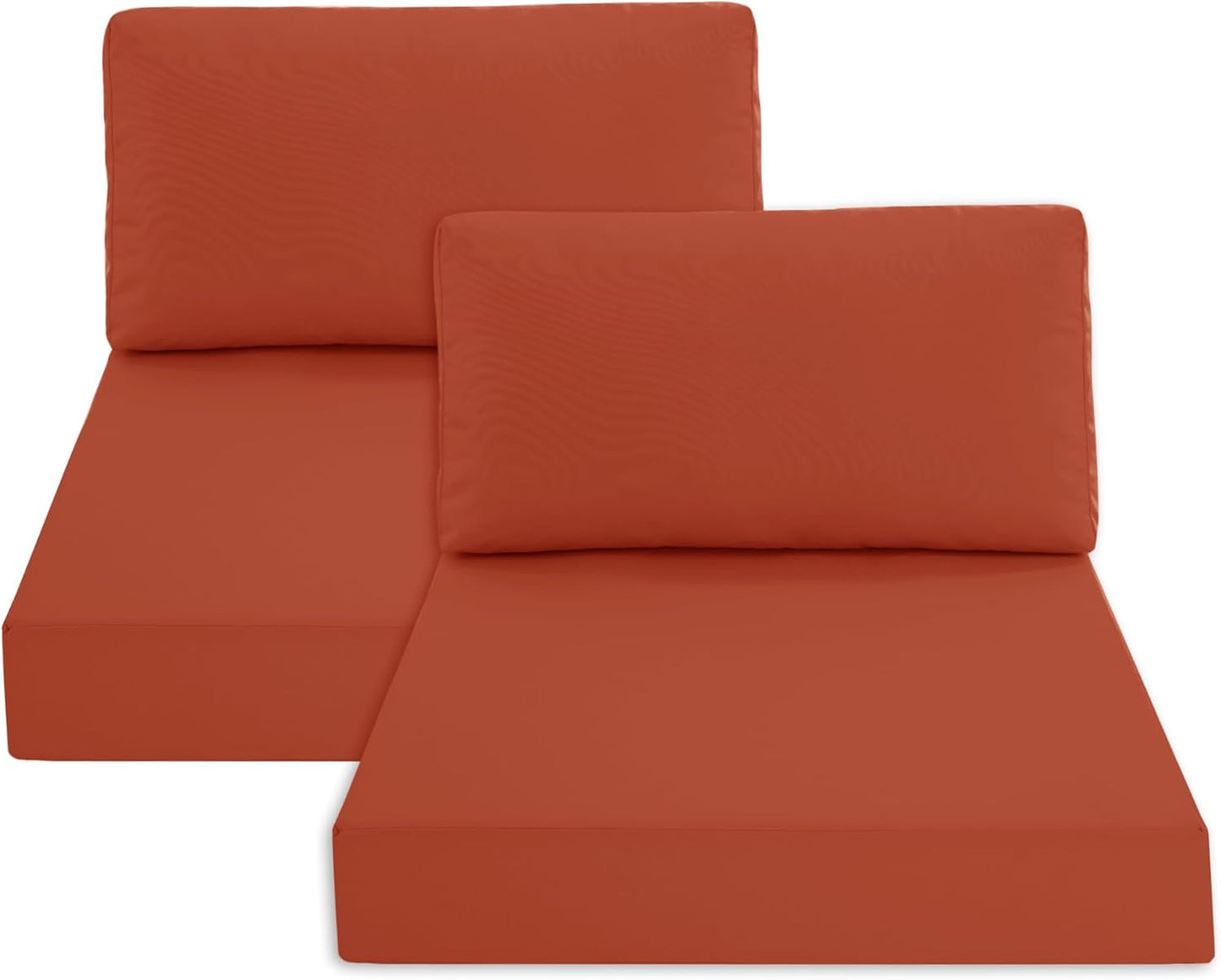 Outdoor Chair Cushions for Patio Furniture with Waterproof Detachable Cover, Deep Seat Couch Cushion Replacement and Backrest Pillow for Sectional Sofa, 25.6 x 25.6 Inch, Dark Grey, Set of 4