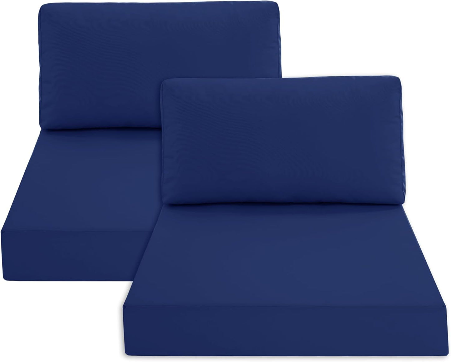 Outdoor Chair Cushions for Patio Furniture with Waterproof Detachable Cover, Deep Seat Couch Cushion Replacement and Backrest Pillow for Sectional Sofa, 25.6 x 25.6 Inch, Dark Grey, Set of 4