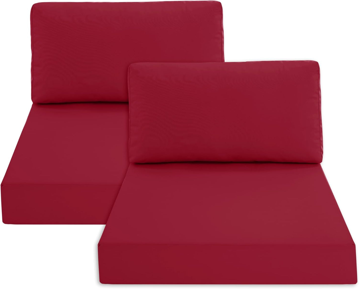 Outdoor Chair Cushions for Patio Furniture with Waterproof Detachable Cover, Deep Seat Couch Cushion Replacement and Backrest Pillow for Sectional Sofa, 25.6 x 25.6 Inch, Dark Grey, Set of 4