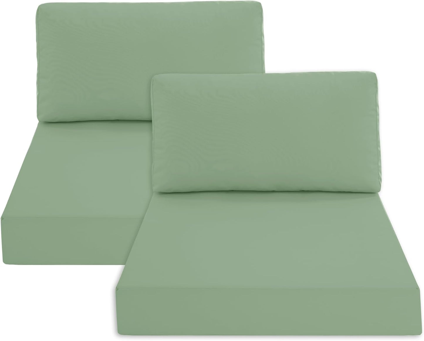 Outdoor Chair Cushions for Patio Furniture with Waterproof Detachable Cover, Deep Seat Couch Cushion Replacement and Backrest Pillow for Sectional Sofa, 25.6 x 25.6 Inch, Dark Grey, Set of 4