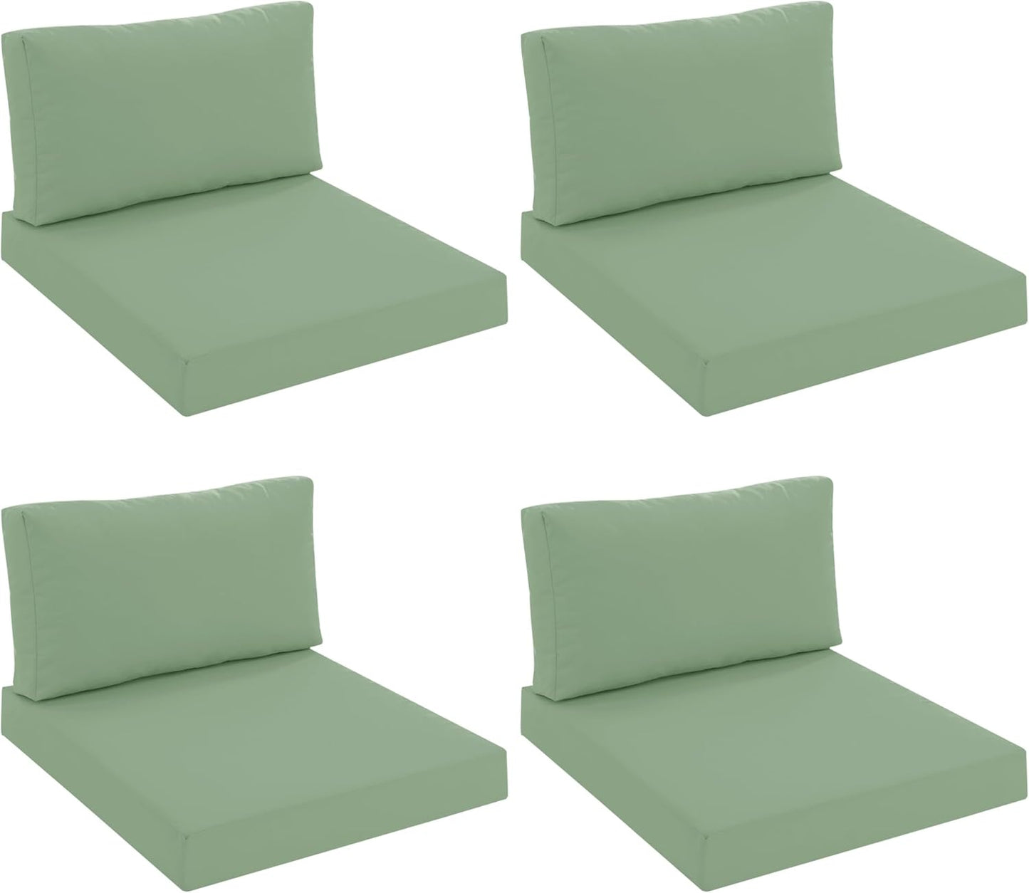 Outdoor Chair Cushions for Patio Furniture with Waterproof Detachable Cover, Deep Seat Couch Cushion Replacement and Backrest Pillow for Sectional Sofa, 25.6 x 25.6 Inch, Dark Grey, Set of 4