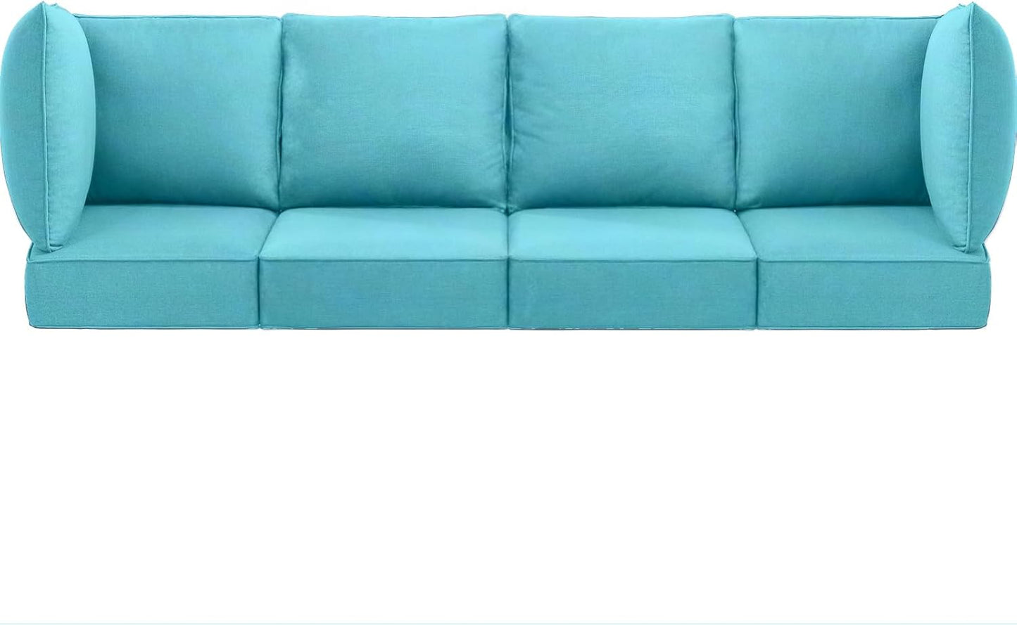 Luxury 24x24x6 Outdoor Cushions for 5-Seat Sectional Sofa Set of 5 - Water-Repellent 11-Piece Patio Cushion Set for Outside Rattan Wicker Loveseat Chair L-Shape Couch - Beige/Classic
