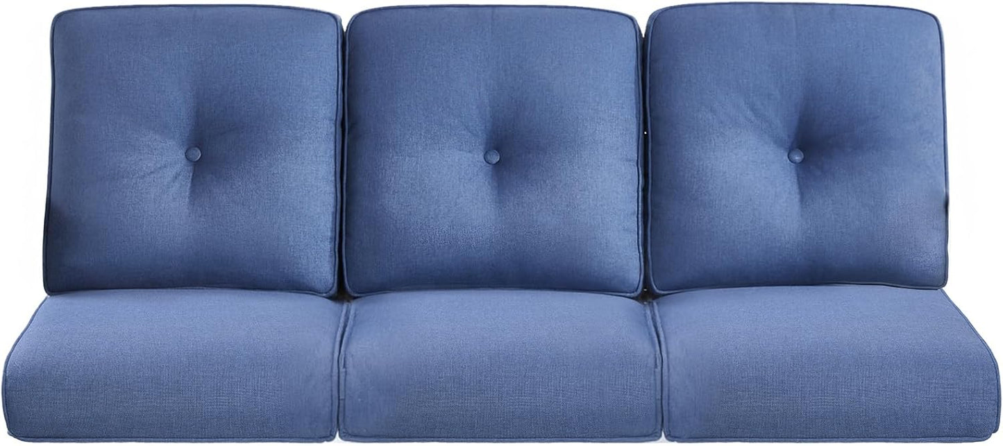 22x25/22x24 Outdoor Cushions for Patio 5 Piece Set - Set of 5 Water-Resistant Replacement Cushion for Wicker Rattan Dining Rocking Swivel Chairs Loveseat Couch Sectional Sofa - Beige/Button
