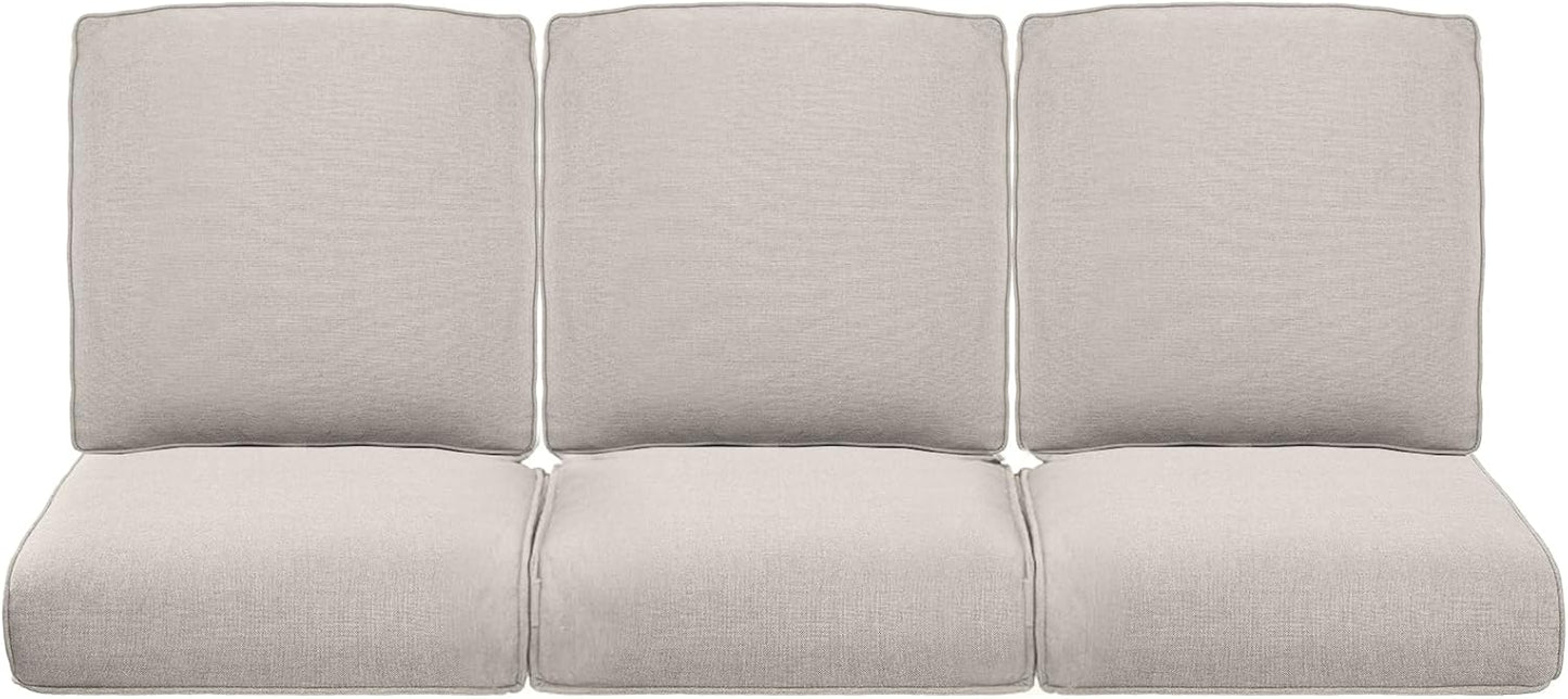 22x25/22x24 Outdoor Cushions for Patio 5 Piece Set - Set of 5 Water-Resistant Replacement Cushion for Wicker Rattan Dining Rocking Swivel Chairs Loveseat Couch Sectional Sofa - Beige/Button