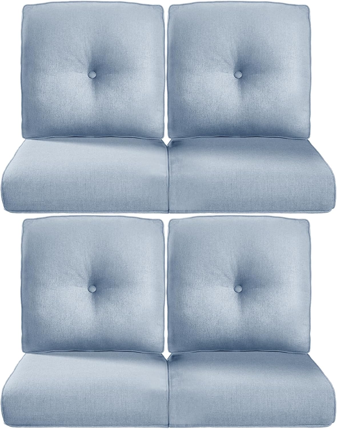 22x25/22x24 Outdoor Cushions for Patio 5 Piece Set - Set of 5 Water-Resistant Replacement Cushion for Wicker Rattan Dining Rocking Swivel Chairs Loveseat Couch Sectional Sofa - Beige/Button