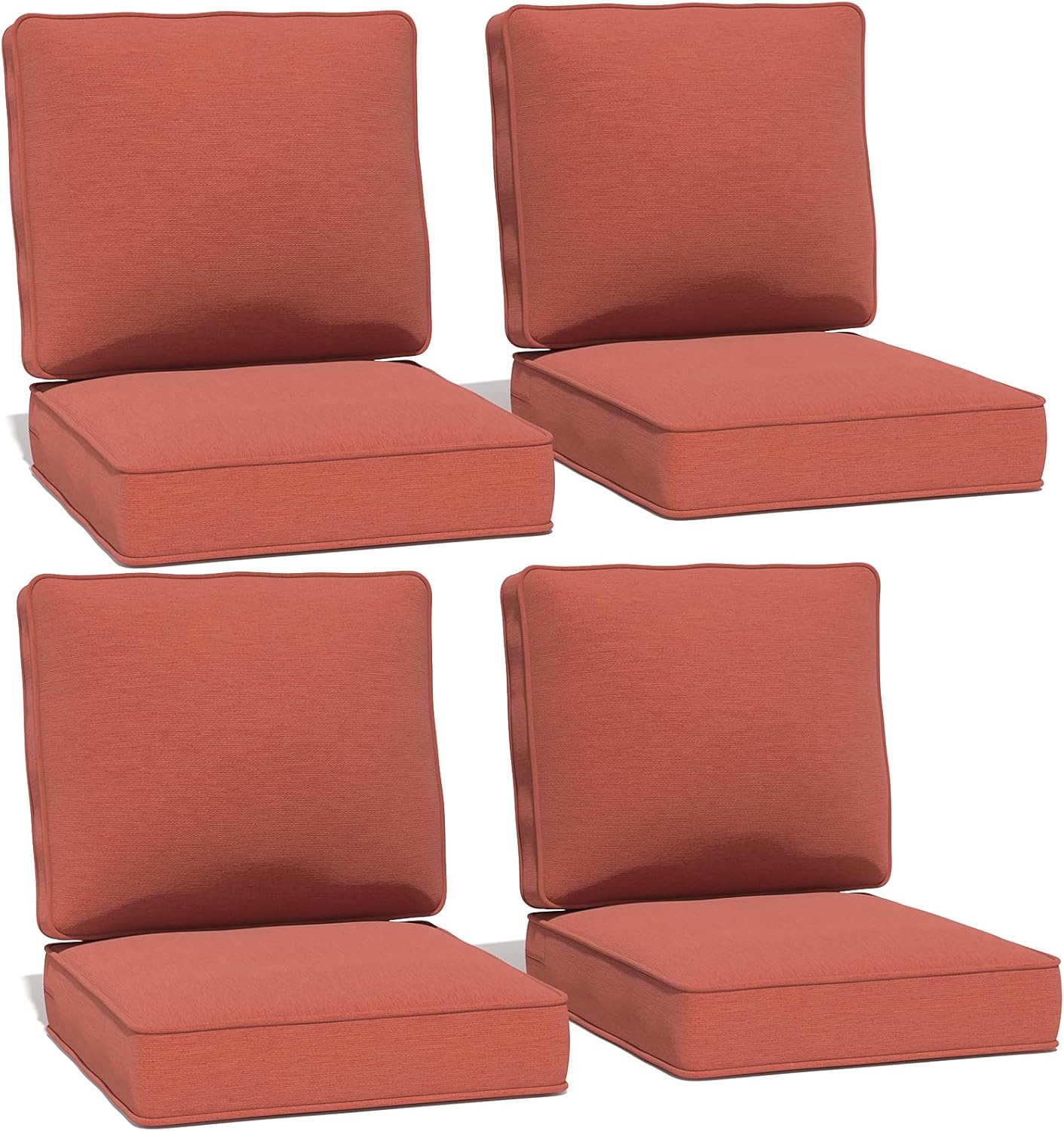 Outdoor Chairs Cushions 23 x 24 inch Patio Furniture Chair Cushion Set of 5 Water-Resistant Fade Resistant and Removable Cover for Sectional Sofa Wicker Chairs Loveseat Couch, Beige