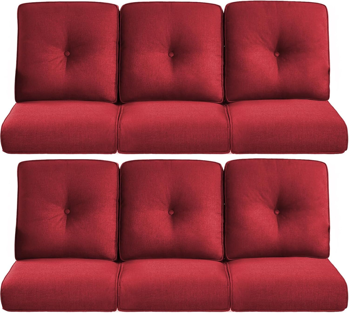 22x25/22x24 Outdoor Cushions for Patio 5 Piece Set - Set of 5 Water-Resistant Replacement Cushion for Wicker Rattan Dining Rocking Swivel Chairs Loveseat Couch Sectional Sofa - Beige/Button