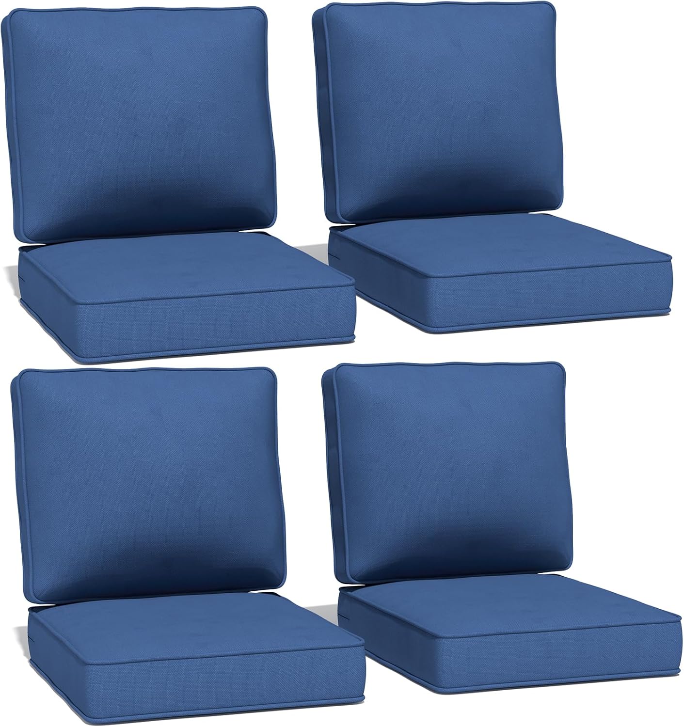 Outdoor Chairs Cushions 23 x 24 inch Patio Furniture Chair Cushion Set of 5 Water-Resistant Fade Resistant and Removable Cover for Sectional Sofa Wicker Chairs Loveseat Couch, Beige