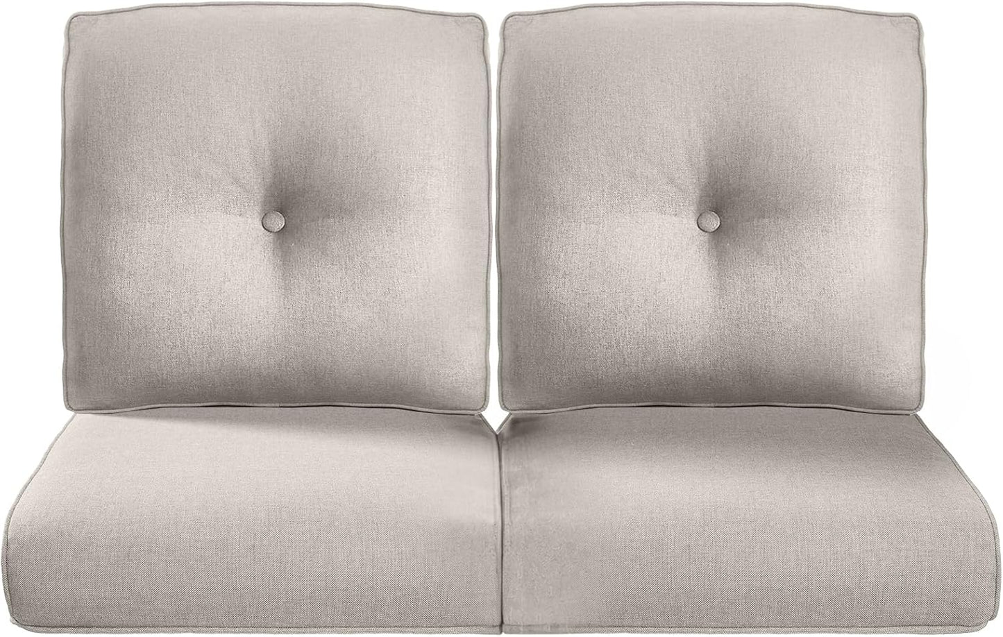 22x25/22x24 Outdoor Cushions for Patio 5 Piece Set - Set of 5 Water-Resistant Replacement Cushion for Wicker Rattan Dining Rocking Swivel Chairs Loveseat Couch Sectional Sofa - Beige/Button