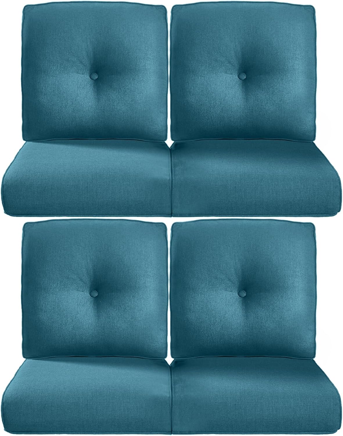 22x25/22x24 Outdoor Cushions for Patio 5 Piece Set - Set of 5 Water-Resistant Replacement Cushion for Wicker Rattan Dining Rocking Swivel Chairs Loveseat Couch Sectional Sofa - Beige/Button
