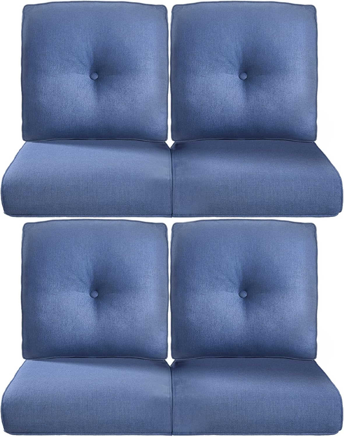 22x25/22x24 Outdoor Cushions for Patio 5 Piece Set - Set of 5 Water-Resistant Replacement Cushion for Wicker Rattan Dining Rocking Swivel Chairs Loveseat Couch Sectional Sofa - Beige/Button