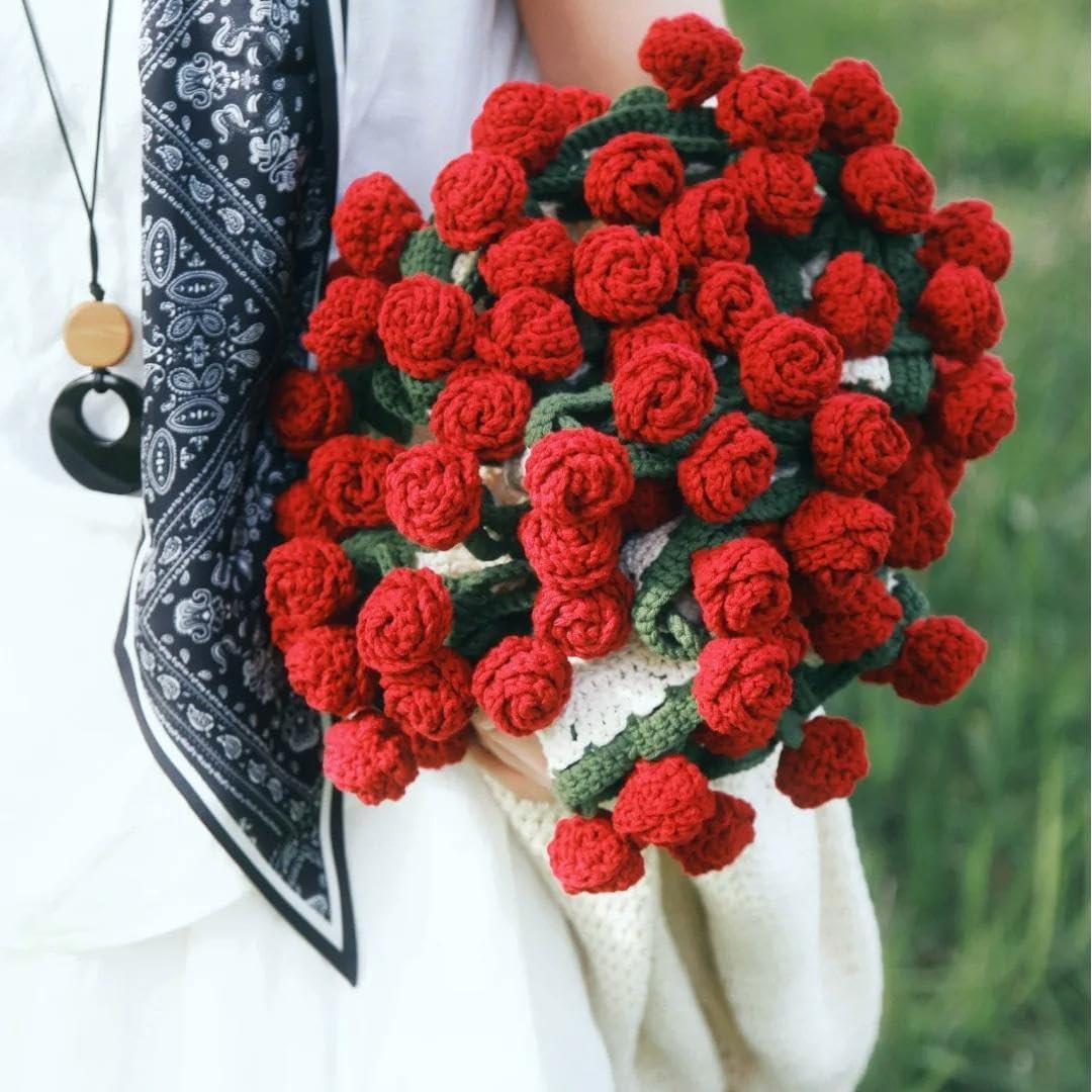 Red Rose Flower Blanket Floral Throw Blanket (Without Leaves), Gift for Mom, Multi-use Home Decoration 51in