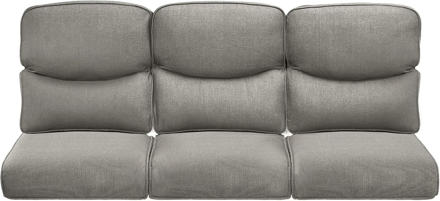 22x25/22x24 Outdoor Cushions for Patio 5 Piece Set - Set of 5 Water-Resistant Replacement Cushion for Wicker Rattan Dining Rocking Swivel Chairs Loveseat Couch Sectional Sofa - Beige/Button
