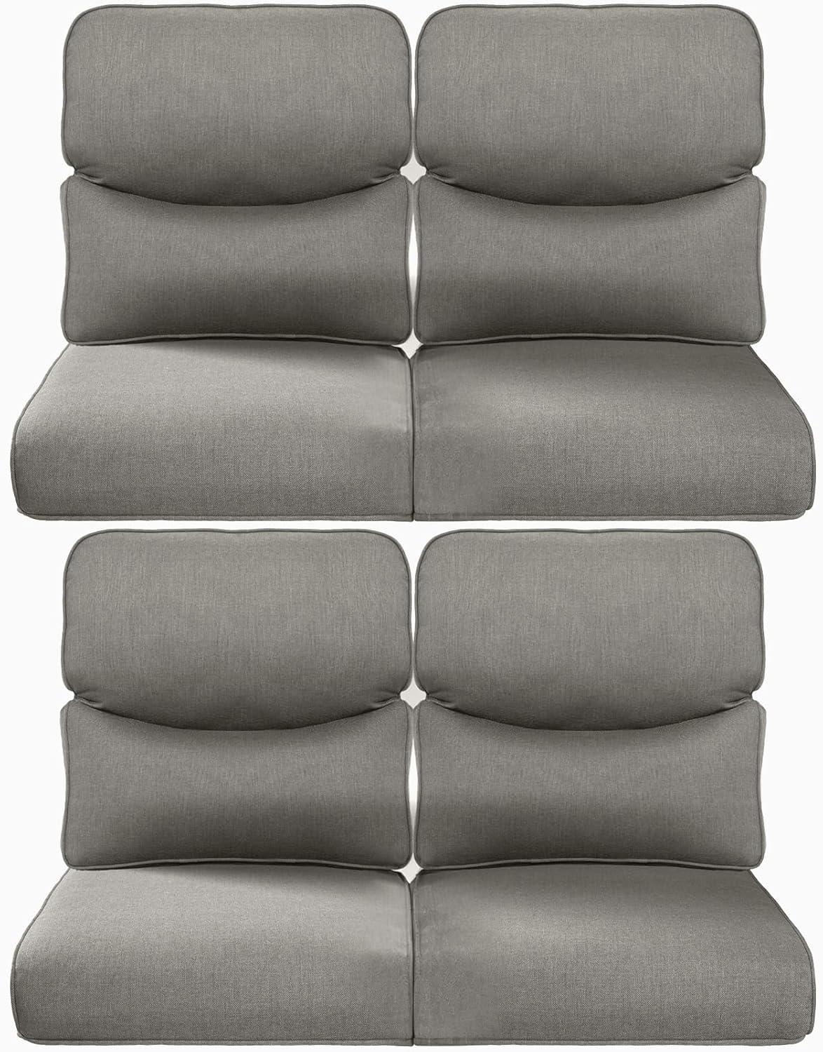 22x25/22x24 Outdoor Cushions for Patio 5 Piece Set - Set of 5 Water-Resistant Replacement Cushion for Wicker Rattan Dining Rocking Swivel Chairs Loveseat Couch Sectional Sofa - Beige/Button