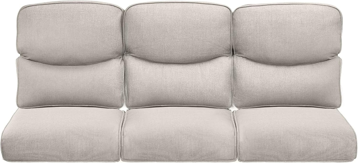 22x25/22x24 Outdoor Cushions for Patio 5 Piece Set - Set of 5 Water-Resistant Replacement Cushion for Wicker Rattan Dining Rocking Swivel Chairs Loveseat Couch Sectional Sofa - Beige/Button