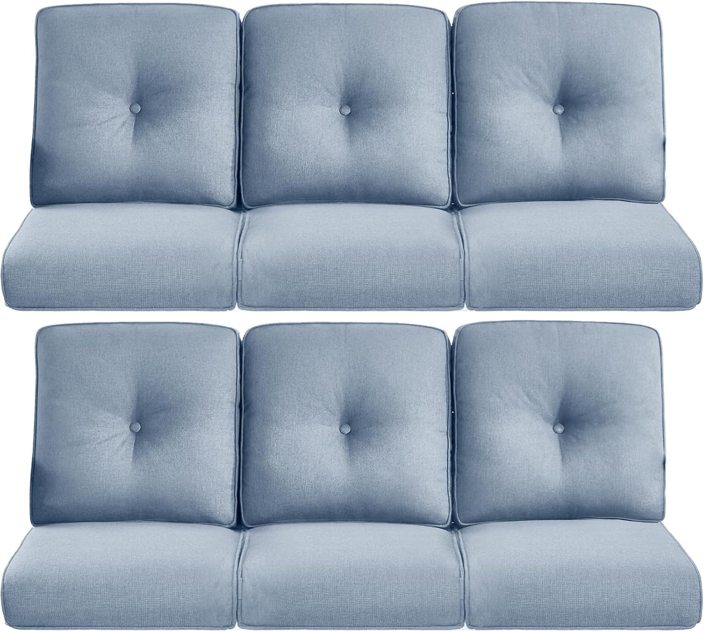 22x25/22x24 Outdoor Cushions for Patio 5 Piece Set - Set of 5 Water-Resistant Replacement Cushion for Wicker Rattan Dining Rocking Swivel Chairs Loveseat Couch Sectional Sofa - Beige/Button