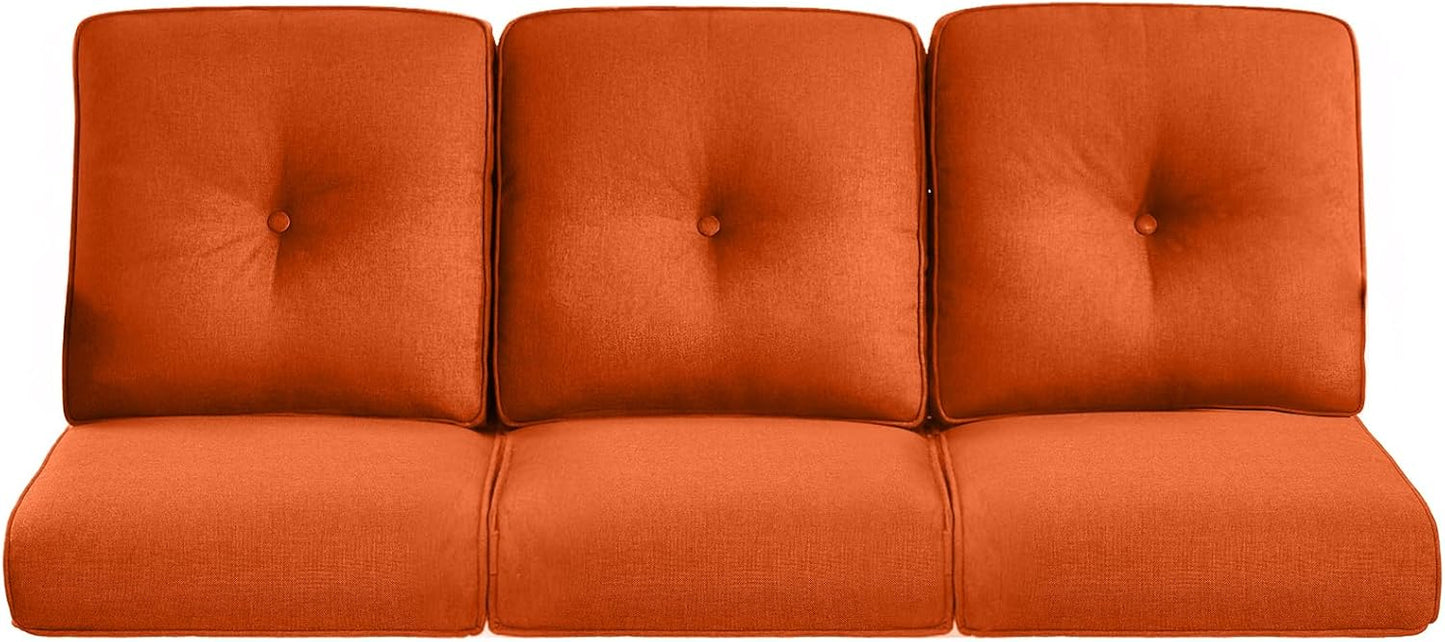 22x25/22x24 Outdoor Cushions for Patio 5 Piece Set - Set of 5 Water-Resistant Replacement Cushion for Wicker Rattan Dining Rocking Swivel Chairs Loveseat Couch Sectional Sofa - Beige/Button