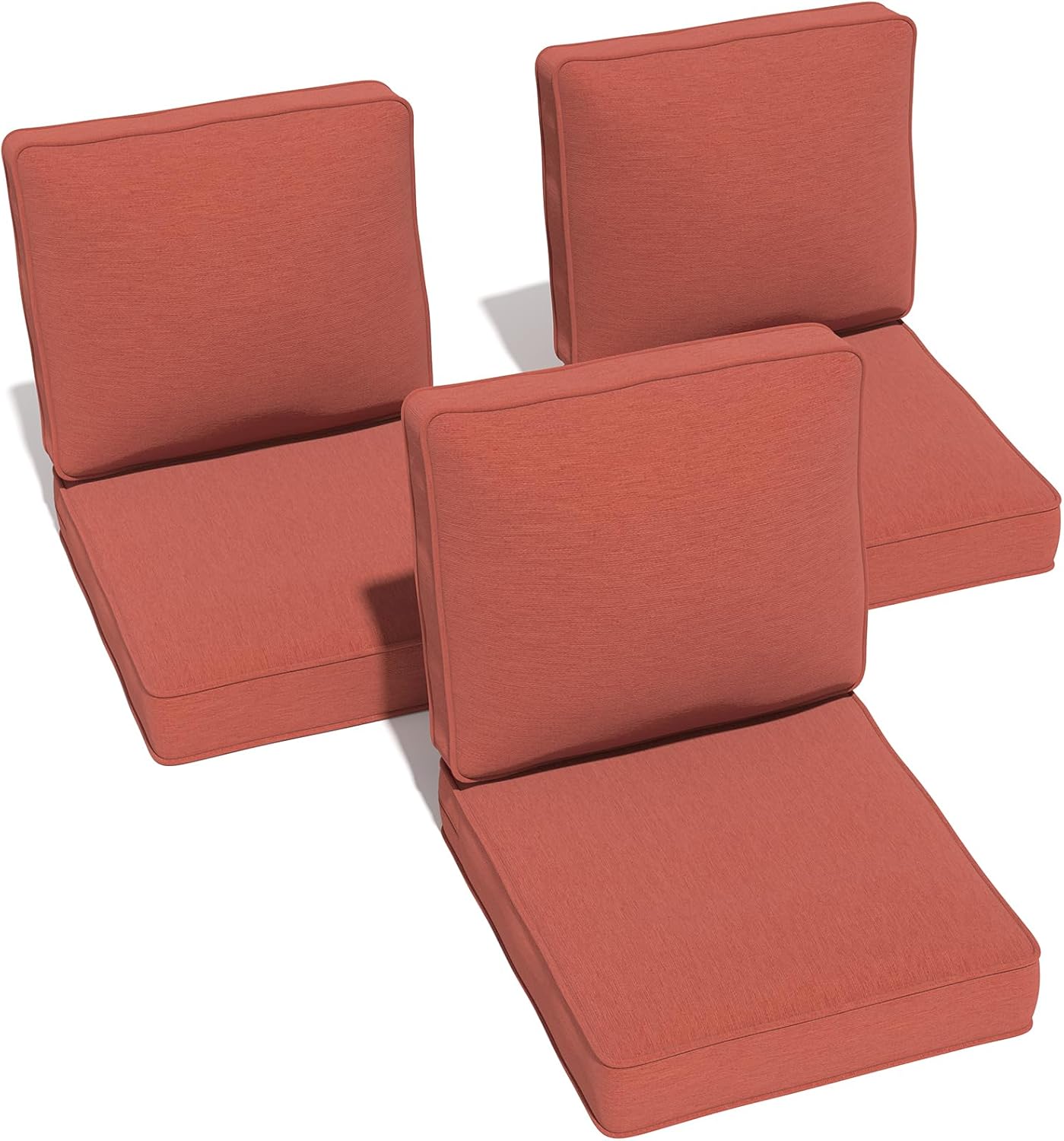Outdoor Chairs Cushions 23 x 24 inch Patio Furniture Chair Cushion Set of 5 Water-Resistant Fade Resistant and Removable Cover for Sectional Sofa Wicker Chairs Loveseat Couch, Beige