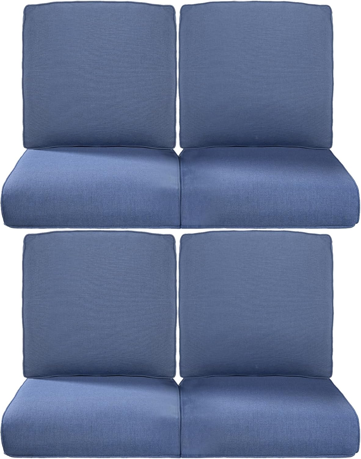 22x25/22x24 Outdoor Cushions for Patio 5 Piece Set - Set of 5 Water-Resistant Replacement Cushion for Wicker Rattan Dining Rocking Swivel Chairs Loveseat Couch Sectional Sofa - Beige/Button