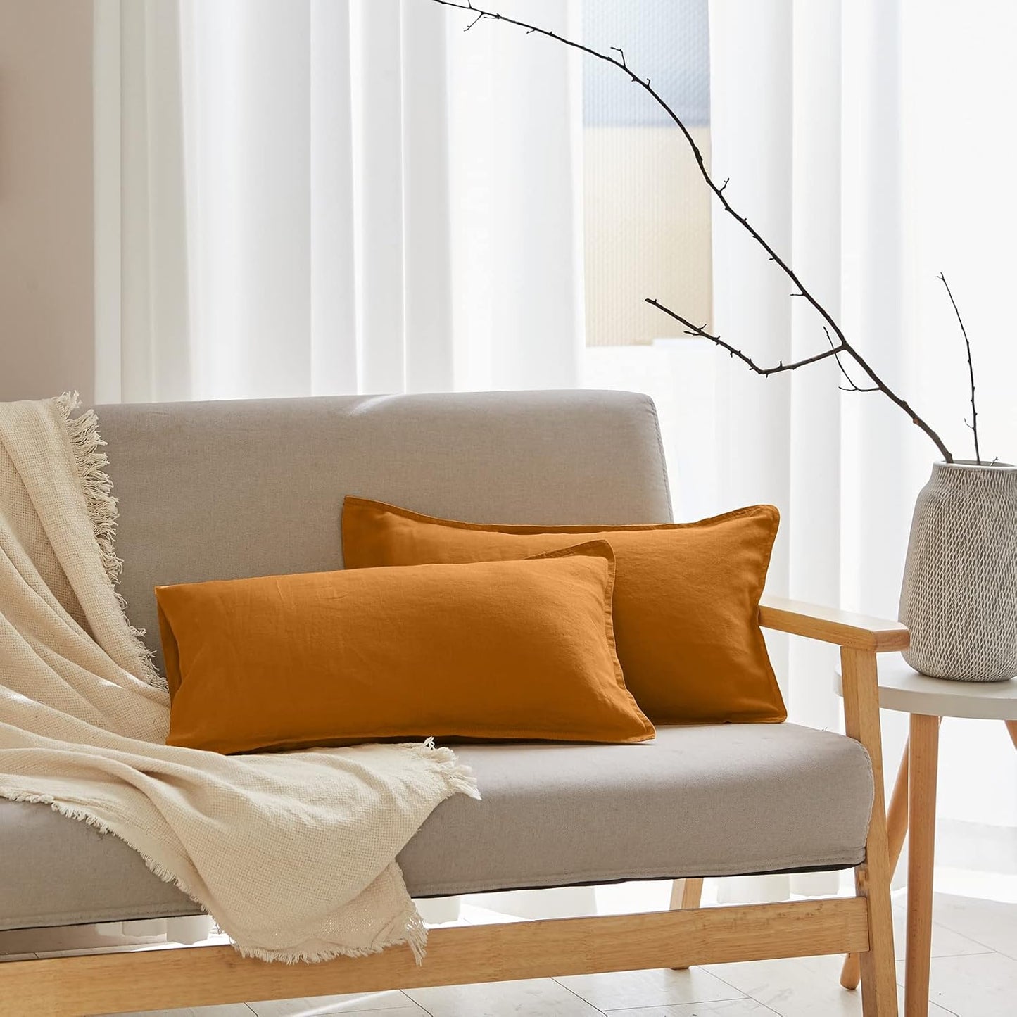 Simple&Opulence 100% Linen Duvet Cover Set with Embroidery Washed - 3 Pieces (1 Duvet Cover with 2 Pillow Shams) with Button Closure Soft Breathable Farmhouse - Linen, King Size