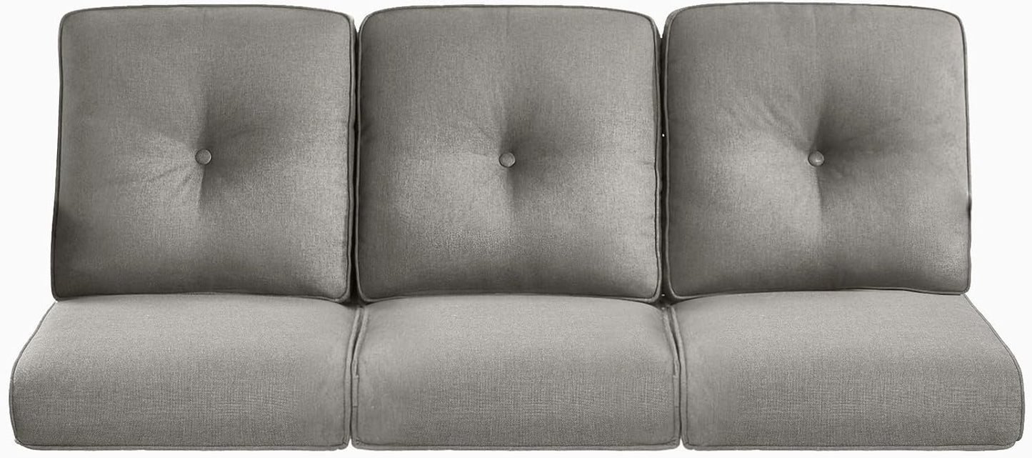 22x25/22x24 Outdoor Cushions for Patio 5 Piece Set - Set of 5 Water-Resistant Replacement Cushion for Wicker Rattan Dining Rocking Swivel Chairs Loveseat Couch Sectional Sofa - Beige/Button
