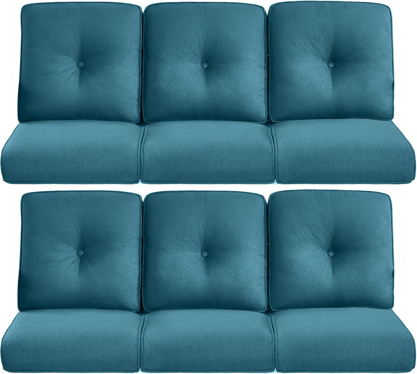 22x25/22x24 Outdoor Cushions for Patio 5 Piece Set - Set of 5 Water-Resistant Replacement Cushion for Wicker Rattan Dining Rocking Swivel Chairs Loveseat Couch Sectional Sofa - Beige/Button