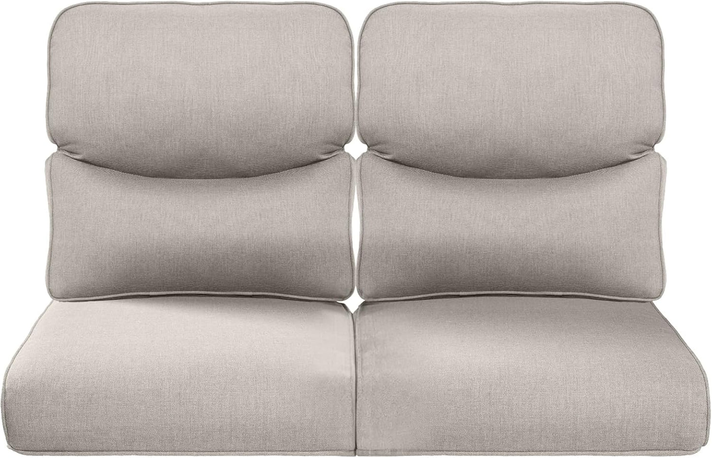 22x25/22x24 Outdoor Cushions for Patio 5 Piece Set - Set of 5 Water-Resistant Replacement Cushion for Wicker Rattan Dining Rocking Swivel Chairs Loveseat Couch Sectional Sofa - Beige/Button
