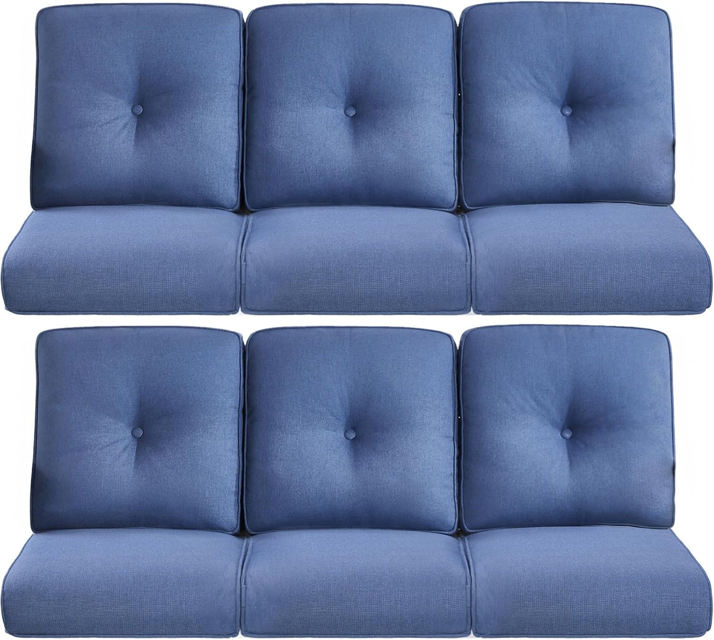 22x25/22x24 Outdoor Cushions for Patio 5 Piece Set - Set of 5 Water-Resistant Replacement Cushion for Wicker Rattan Dining Rocking Swivel Chairs Loveseat Couch Sectional Sofa - Beige/Button