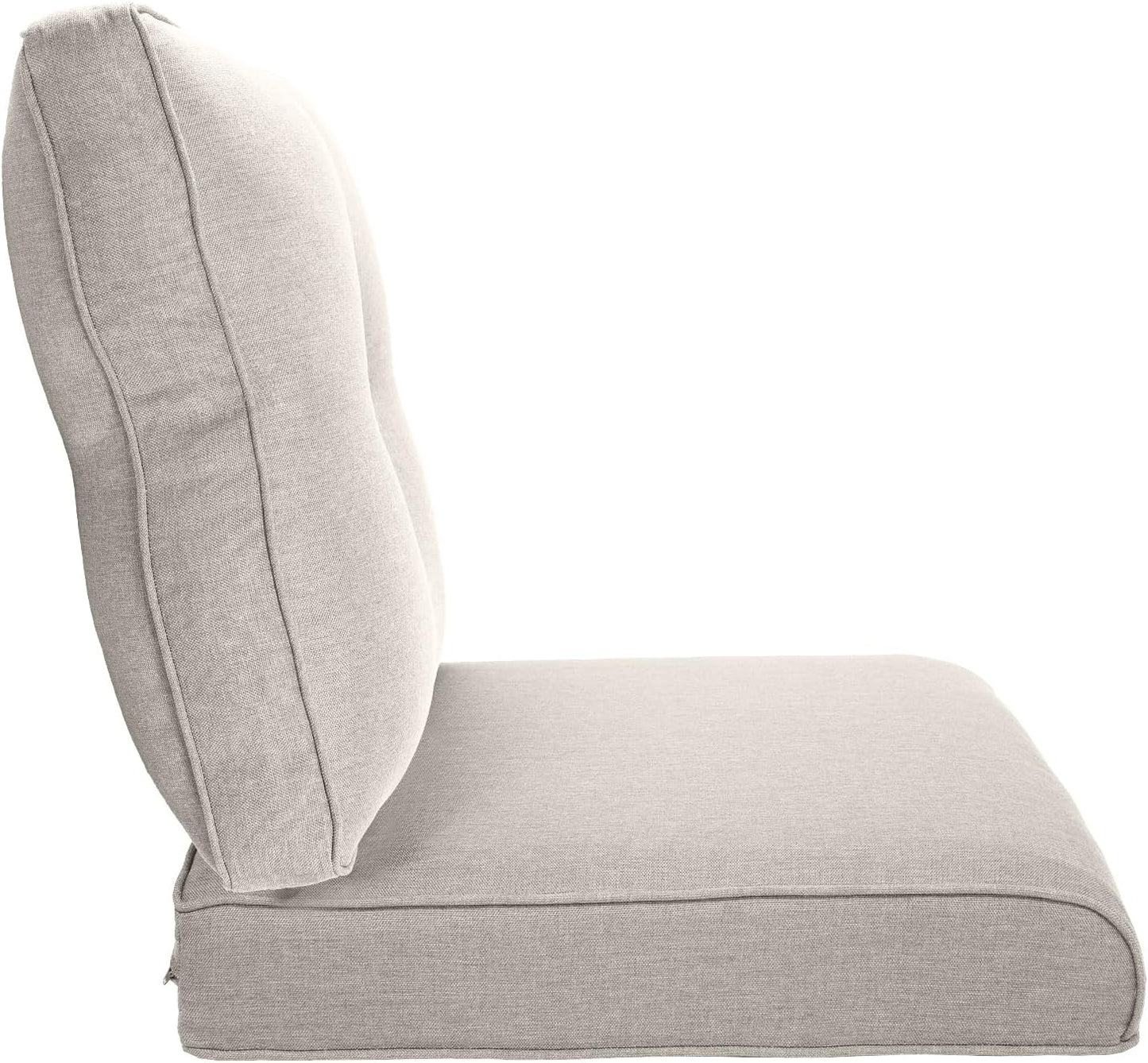 22x25/22x24 Outdoor Cushions for Patio 5 Piece Set - Set of 5 Water-Resistant Replacement Cushion for Wicker Rattan Dining Rocking Swivel Chairs Loveseat Couch Sectional Sofa - Beige/Button