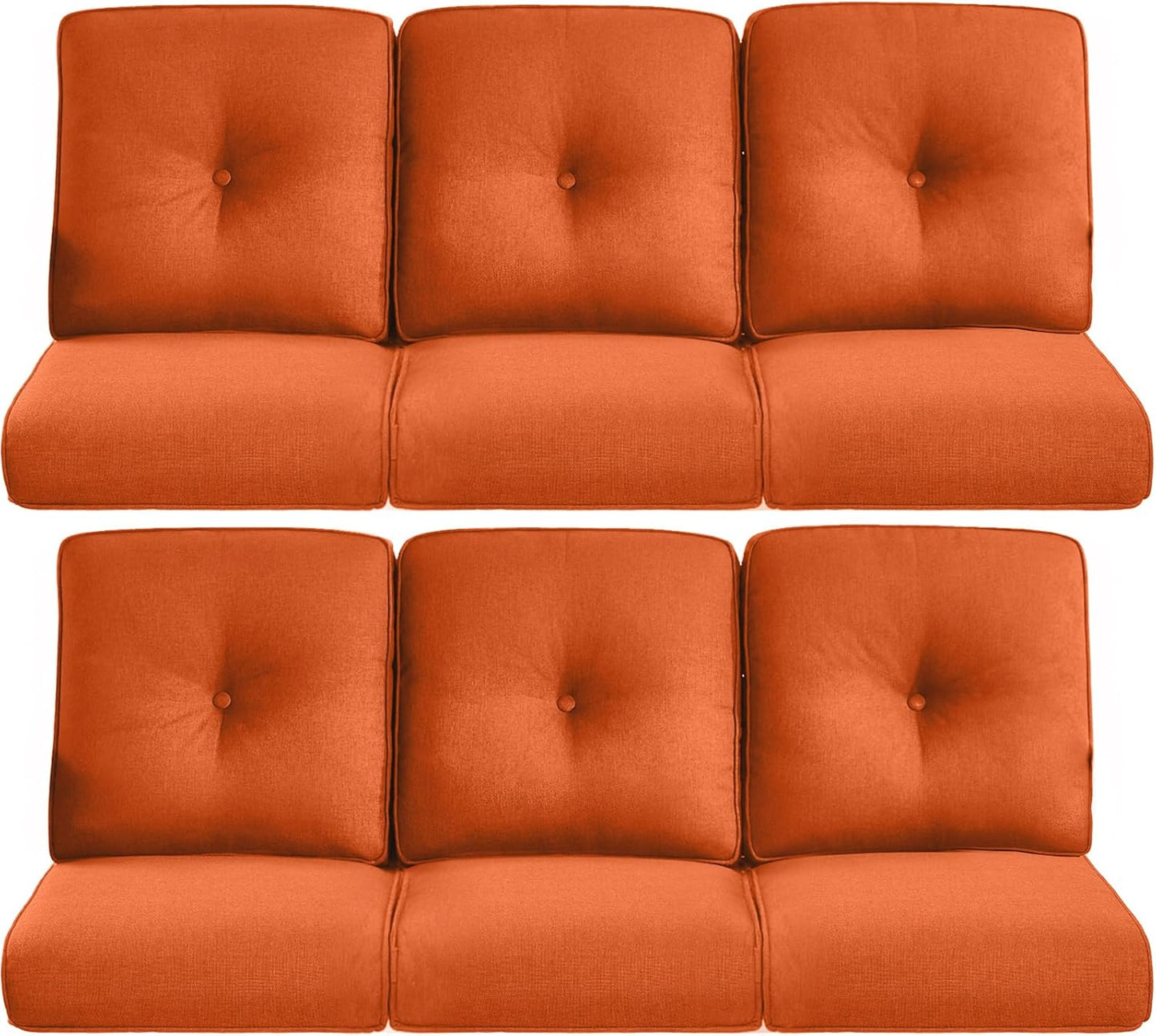 22x25/22x24 Outdoor Cushions for Patio 5 Piece Set - Set of 5 Water-Resistant Replacement Cushion for Wicker Rattan Dining Rocking Swivel Chairs Loveseat Couch Sectional Sofa - Beige/Button