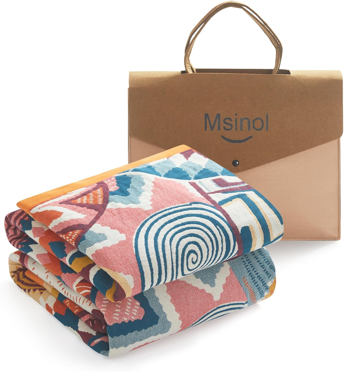 Floral Throw Blanket Pure Cotton Ultra Soft Lightweight Blanket Reversible Farmhouse Blankets Reversible Rustic Throw for Sofa Couch (60"x80",05-Butterfly and Flower)