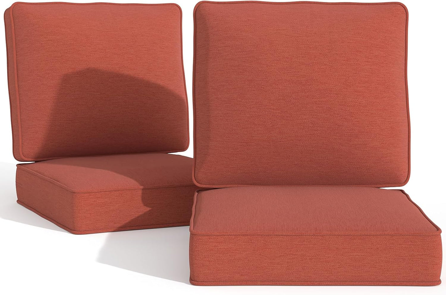 Outdoor Chairs Cushions 23 x 24 inch Patio Furniture Chair Cushion Set of 5 Water-Resistant Fade Resistant and Removable Cover for Sectional Sofa Wicker Chairs Loveseat Couch, Beige