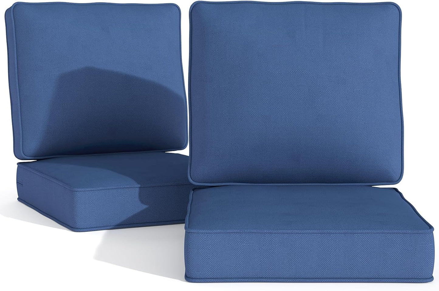 Outdoor Chairs Cushions 23 x 24 inch Patio Furniture Chair Cushion Set of 5 Water-Resistant Fade Resistant and Removable Cover for Sectional Sofa Wicker Chairs Loveseat Couch, Beige
