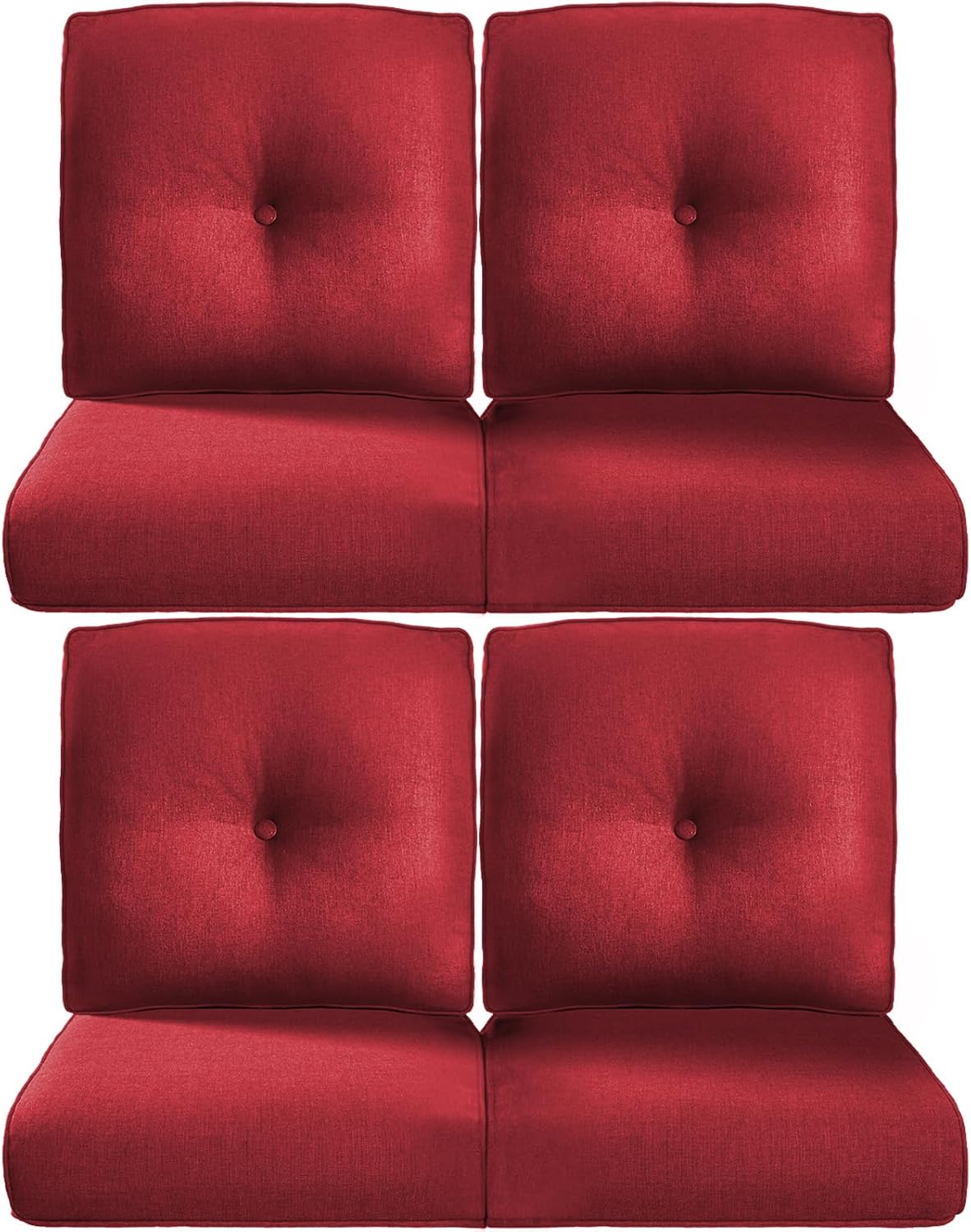 22x25/22x24 Outdoor Cushions for Patio 5 Piece Set - Set of 5 Water-Resistant Replacement Cushion for Wicker Rattan Dining Rocking Swivel Chairs Loveseat Couch Sectional Sofa - Beige/Button