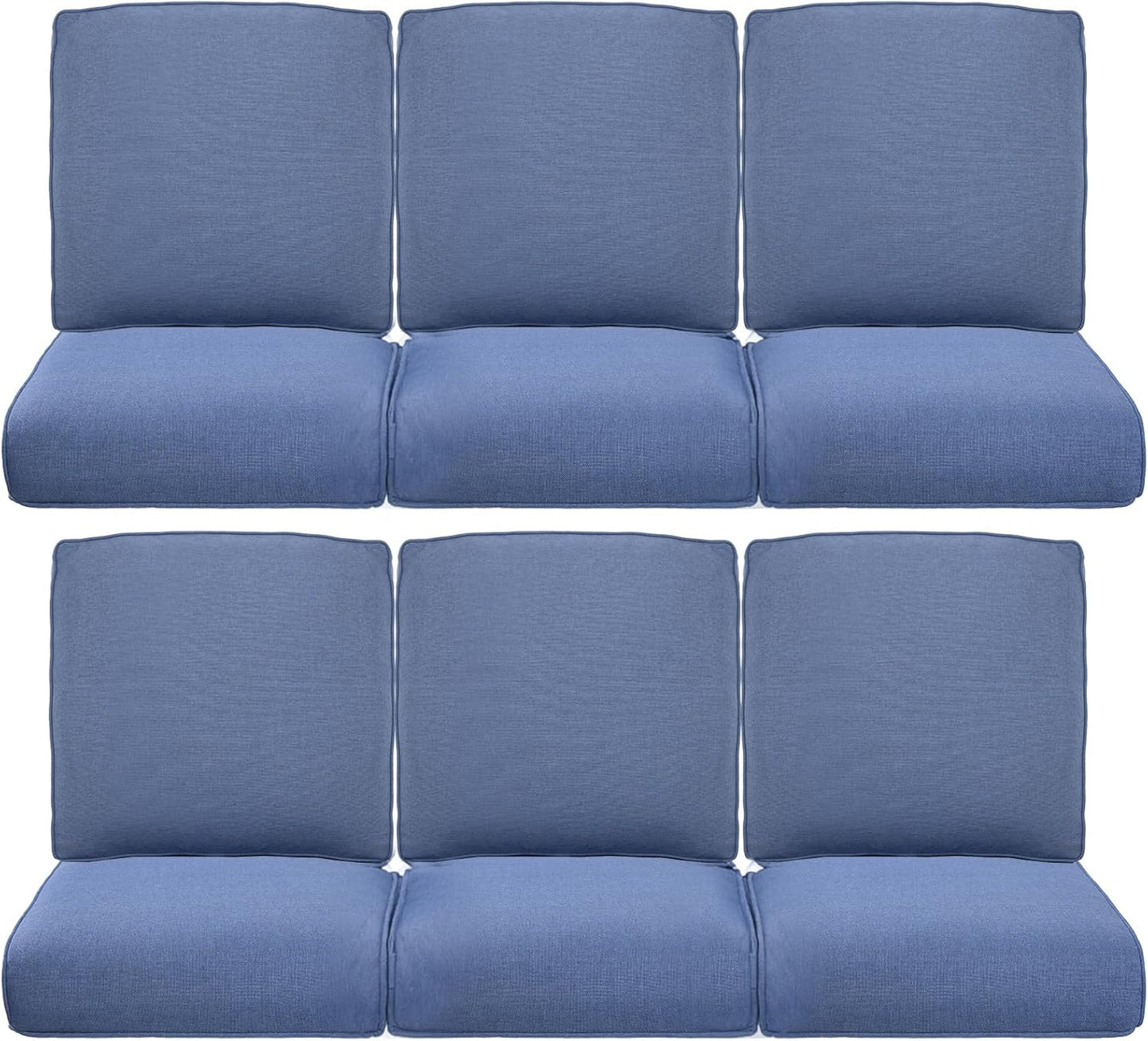 22x25/22x24 Outdoor Cushions for Patio 5 Piece Set - Set of 5 Water-Resistant Replacement Cushion for Wicker Rattan Dining Rocking Swivel Chairs Loveseat Couch Sectional Sofa - Beige/Button