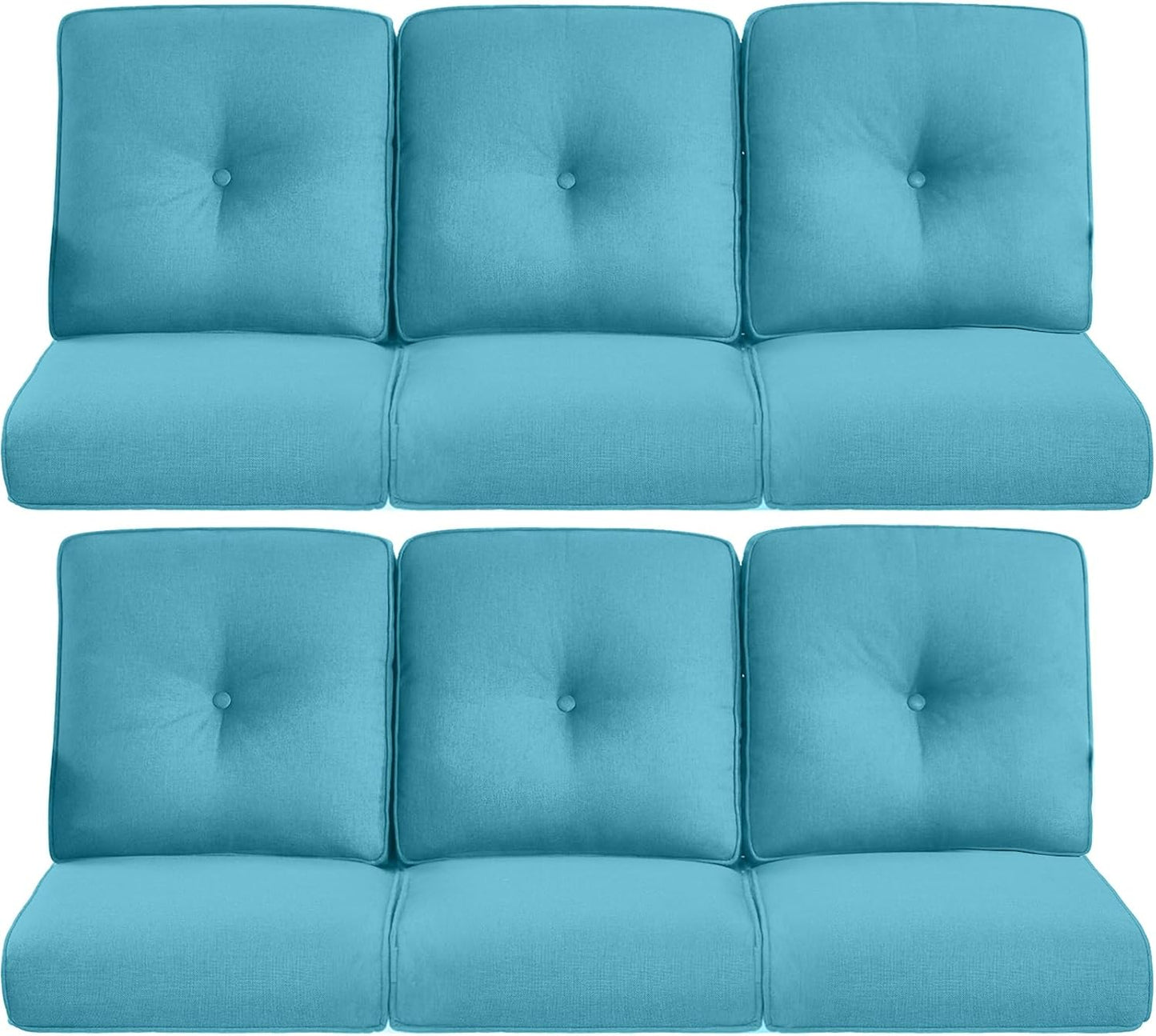 22x25/22x24 Outdoor Cushions for Patio 5 Piece Set - Set of 5 Water-Resistant Replacement Cushion for Wicker Rattan Dining Rocking Swivel Chairs Loveseat Couch Sectional Sofa - Beige/Button