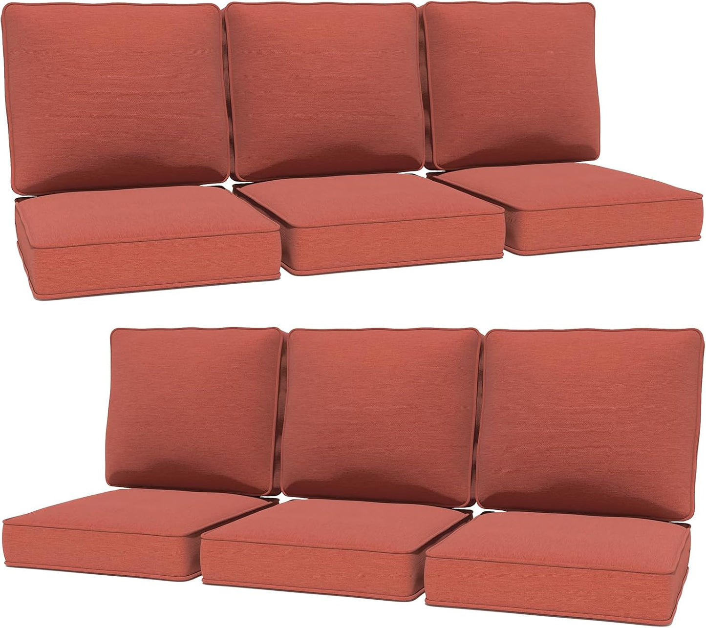 Outdoor Chairs Cushions 23 x 24 inch Patio Furniture Chair Cushion Set of 5 Water-Resistant Fade Resistant and Removable Cover for Sectional Sofa Wicker Chairs Loveseat Couch, Beige