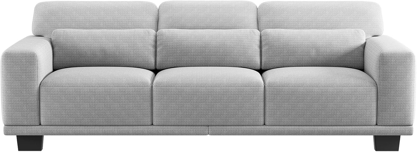 Amada 89" Sofa,3 Seater Sofa Couch for Living Room,Modern Couch with Deep Seats &Wide Armrests,Comfy Sofa with Supportive Futon &Thickened Cushion,Removable & Washable Covers,Grey