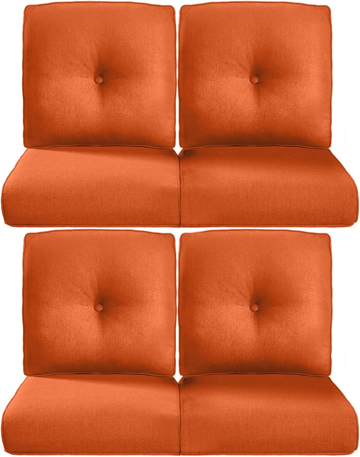 22x25/22x24 Outdoor Cushions for Patio 5 Piece Set - Set of 5 Water-Resistant Replacement Cushion for Wicker Rattan Dining Rocking Swivel Chairs Loveseat Couch Sectional Sofa - Beige/Button