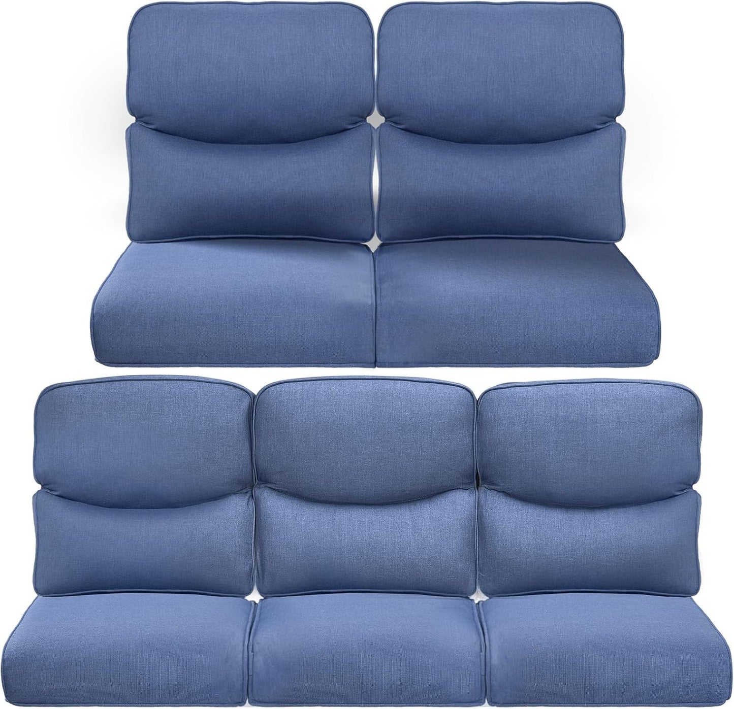 22x25/22x24 Outdoor Cushions for Patio 5 Piece Set - Set of 5 Water-Resistant Replacement Cushion for Wicker Rattan Dining Rocking Swivel Chairs Loveseat Couch Sectional Sofa - Beige/Button