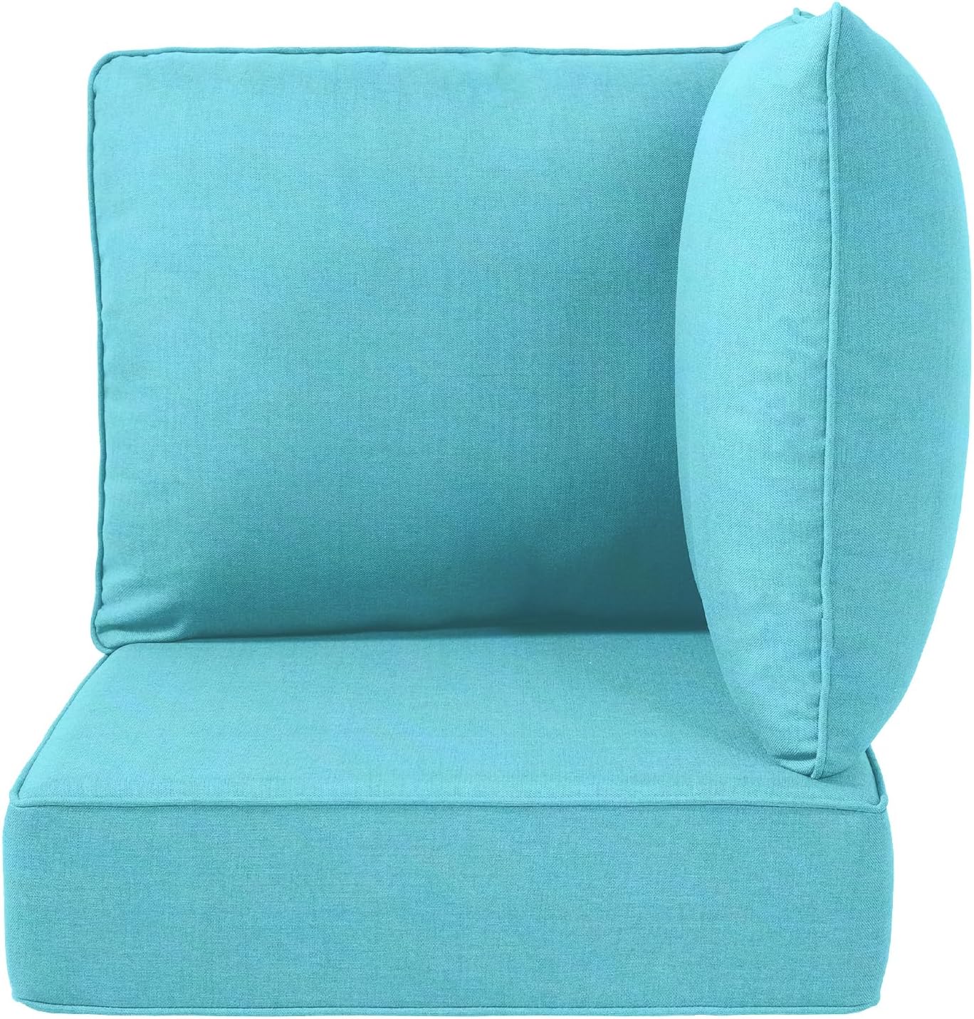 Luxury 24x24x6 Outdoor Cushions for 5-Seat Sectional Sofa Set of 5 - Water-Repellent 11-Piece Patio Cushion Set for Outside Rattan Wicker Loveseat Chair L-Shape Couch - Beige/Classic