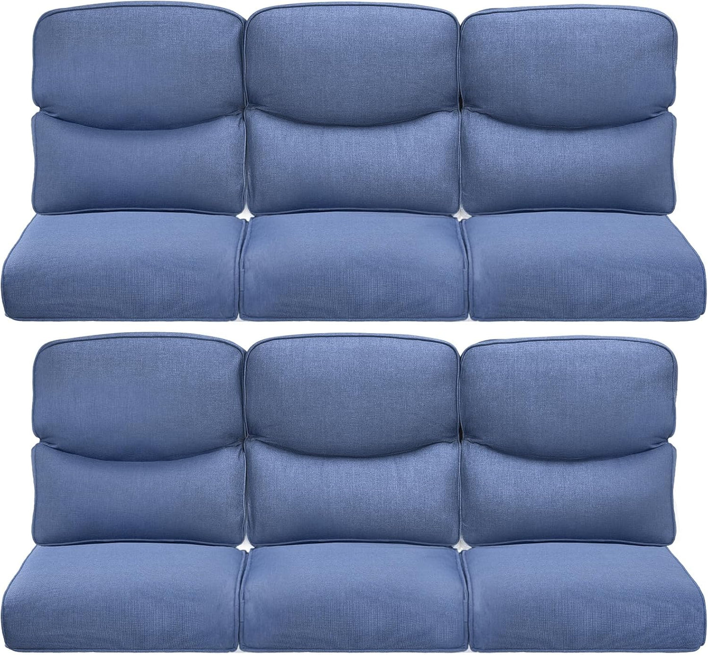 22x25/22x24 Outdoor Cushions for Patio 5 Piece Set - Set of 5 Water-Resistant Replacement Cushion for Wicker Rattan Dining Rocking Swivel Chairs Loveseat Couch Sectional Sofa - Beige/Button