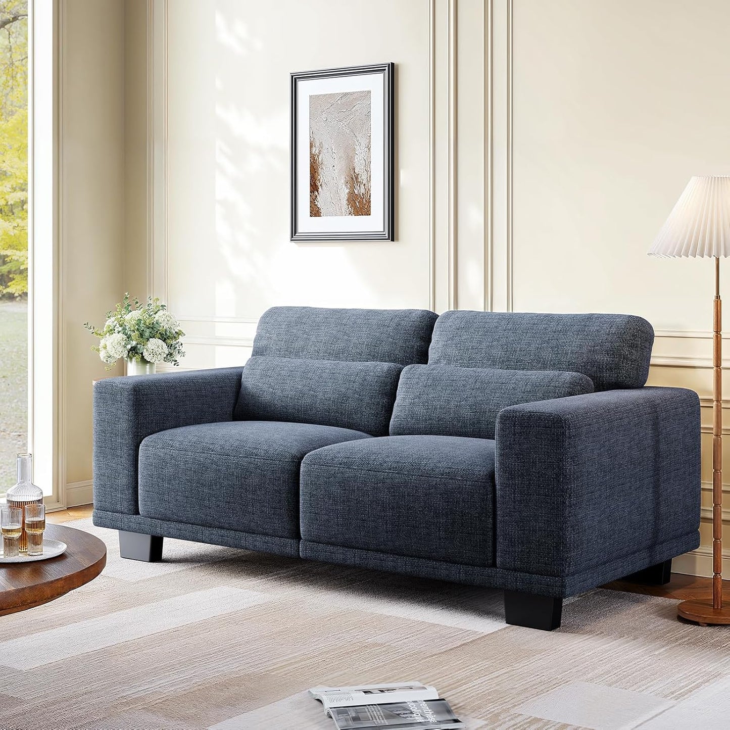 Amada 89" Sofa,3 Seater Sofa Couch for Living Room,Modern Couch with Deep Seats &Wide Armrests,Comfy Sofa with Supportive Futon &Thickened Cushion,Removable & Washable Covers,Grey