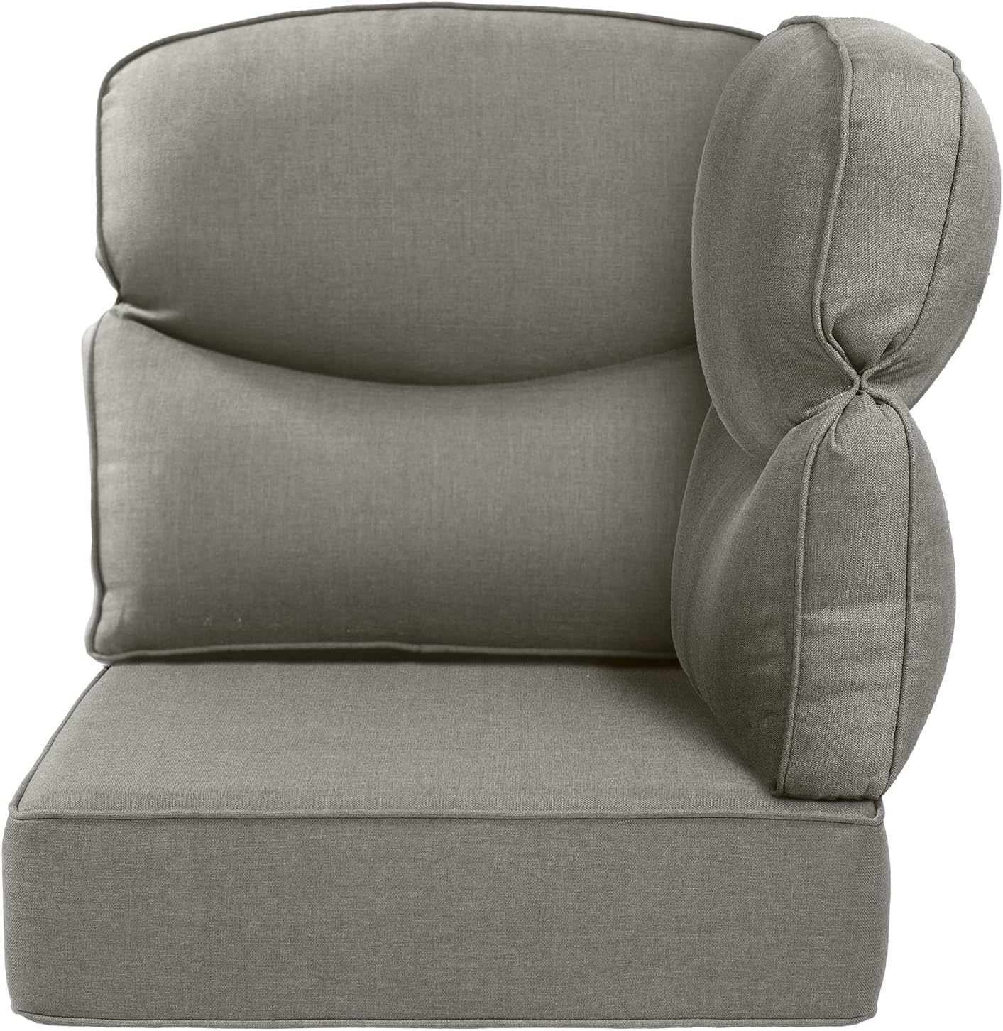 Luxury 24x24x6 Outdoor Cushions for 5-Seat Sectional Sofa Set of 5 - Water-Repellent 11-Piece Patio Cushion Set for Outside Rattan Wicker Loveseat Chair L-Shape Couch - Beige/Classic