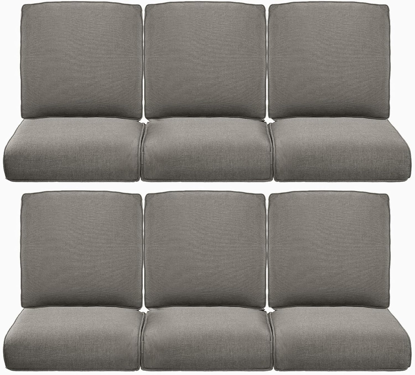 22x25/22x24 Outdoor Cushions for Patio 5 Piece Set - Set of 5 Water-Resistant Replacement Cushion for Wicker Rattan Dining Rocking Swivel Chairs Loveseat Couch Sectional Sofa - Beige/Button