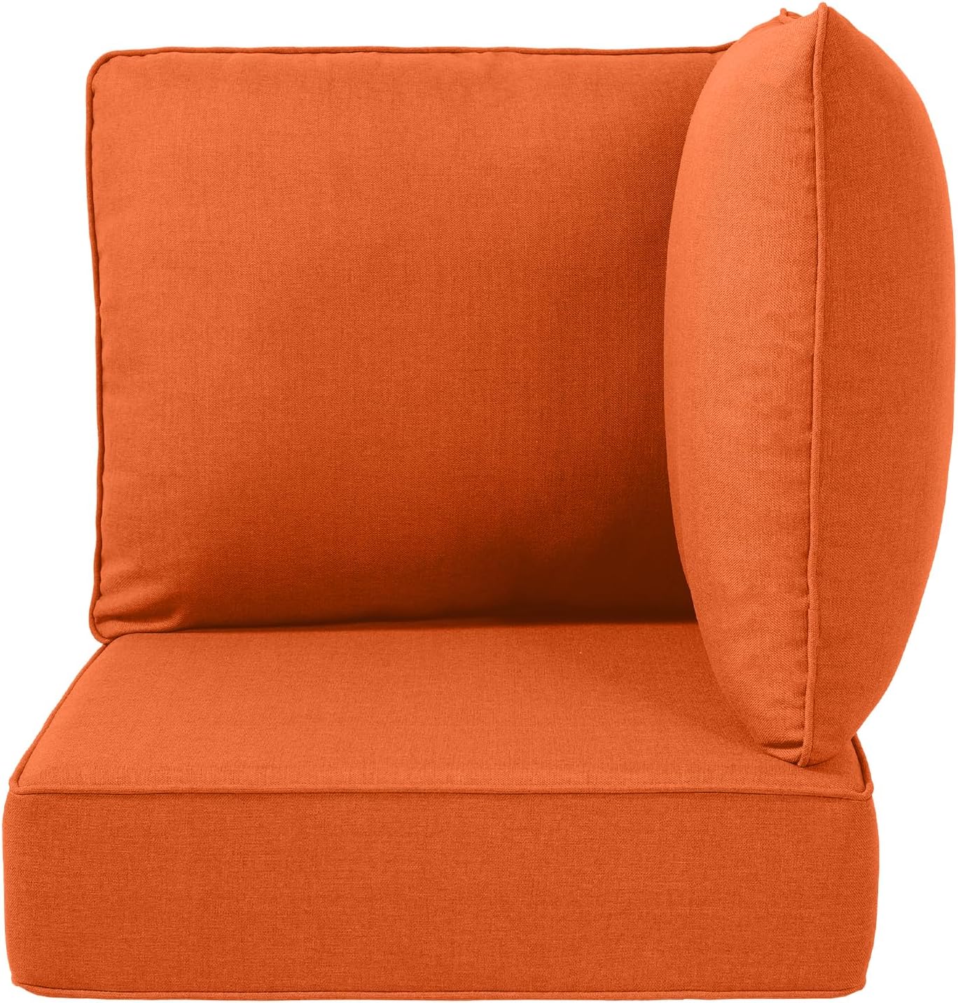 Luxury 24x24x6 Outdoor Cushions for 5-Seat Sectional Sofa Set of 5 - Water-Repellent 11-Piece Patio Cushion Set for Outside Rattan Wicker Loveseat Chair L-Shape Couch - Beige/Classic